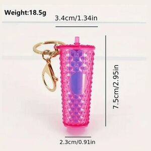 Pink Keychain Tumbler Charm